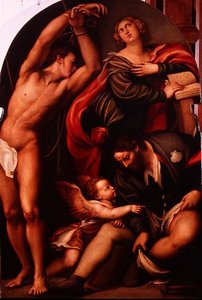 St. Katharina, St. Sebastian und St. Rochus von Giovanni Antonio Pordenone