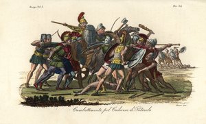Griechen und Trojaner kämpfen um die nackte Leiche von Patroklos vor Troja von Giovanni Antonio Sasso