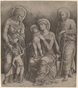 Heilige Familie mit der heiligen Elisabeth und dem kleinen heiligen Johannes von Giovanni Antonio da Brescia, after Andrea Mantegna