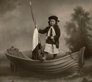 Porträt von Lidia Mastracchio mit Flagge