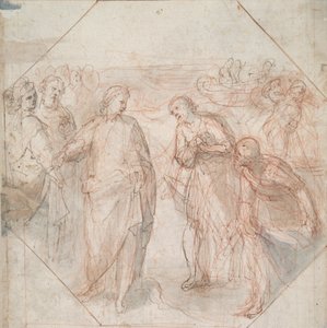Der Sturz des Simon Magus (recto); Die Berufung von Jakobus und Johannes (oder von Petrus und Andreas) (verso)