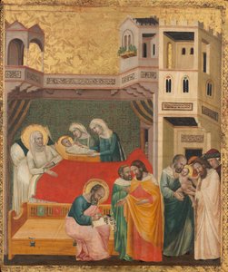 Die Geburt, Namensgebung und Beschneidung von Johannes dem Täufer, ca. 1335