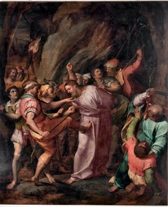 Die Gefangennahme Christi. Gemälde von Giovanni Battista Castello genannt Il Bergamasco (ca. 1500/1509-1569) von Giovanni Battista  Castello