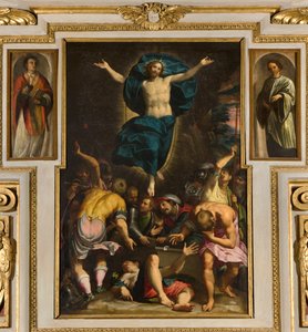 Kapelle Unserer Lieben Frau des Volkes, Zweites Joch Südseite, Giovan Battista Trotti genannt der Malosso, Auferstehung 1594 von Giovanni Battista Trotti