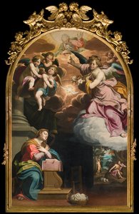 Südquerhaus, Altar der Verkündigung, Altarbild von Giovanni Battista Trotti genannt Il Malosso 1594