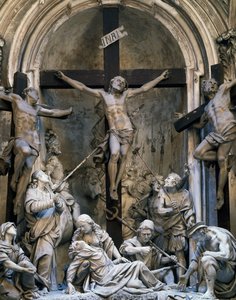 Passion, Skulpturengruppe von Giovanni Battista Barberini, 1339-1345, Kirche St. Augustinus, Cremona, Italien