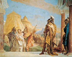 Eurybates und Talthybius führen Briseis zu Agamemnon