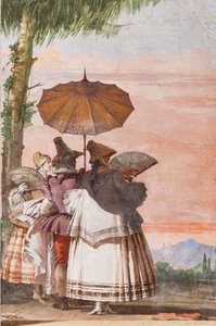 Gästeunterkunft, Raum der falschen gotischen Architekturen: Ein Sommerausflug von Giovanni Battista Tiepolo