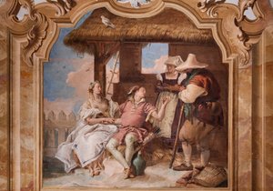 Palazzina: Zweiter Raum oder Raum von Ariosto mit Fresken aus Orlando Furioso: Angelica und Medoro im Haus des Hirten