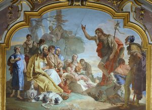 Italien, Bergamo, Colleoni-Kapelle, St. Johannes der Täufer predigt der Menge