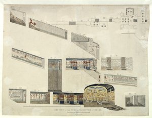 Abschnitt des Grabes von Psammuthis in Theben, entdeckt und geöffnet von Belzoni im Jahr 1818