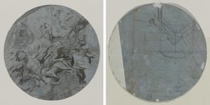 Apotheose eines Heiligen (recto); Architektonische Skizze(?) (verso)