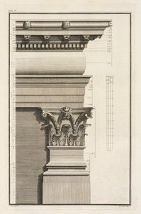 Basis, Kapitell und Gebälk des Pilasters von Giovanni Battista Borra