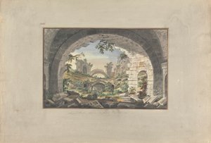 Ruinen in Pergamon, wahrscheinlich des Amphitheaters von Giovanni Battista Borra