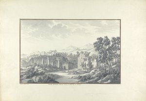 Ansicht der Ruinen der Bäder in der Villa Hadriana in Tivoli, ca. 1750
