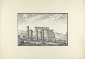 Ansicht der Ruinen eines ionischen Tempels in Sardis, wahrscheinlich der Tempel des Neptun
