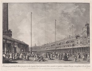 Tafel 9: Prozession am Fronleichnamstag auf der Piazza San Marco, aus 