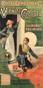 Werbeplakat für die Ratti Ernesto und Co. Farbengeschäfte, Italien