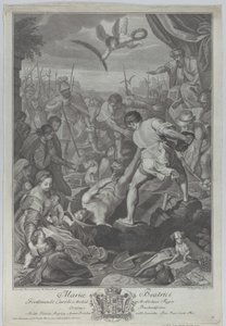 Das Martyrium des Heiligen Vitalis von Mailand, der lebendig begraben wird, 1776 von Giovanni Battista Cecchi