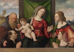 Jungfrau und Kind mit Heiligen und Stiftern, um 1515