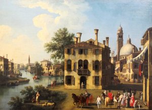Ansicht der Brenta, nahe Dolo von Giovanni Battista Cimaroli