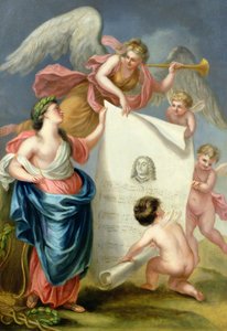 Allegorische Studie für einen Gedenkdruck von Händel