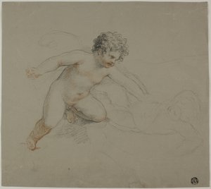 Zwei kämpfende Putti von Giovanni Battista Cipriani