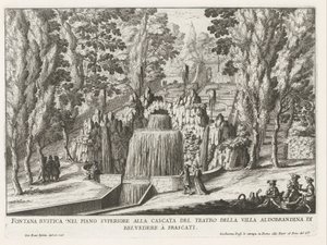 Fontein in de tuinen van de Villa Aldobrandini te Frascati