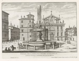 Brunnen auf der Piazza Scossacavalli in Rom von Giovanni Battista Falda