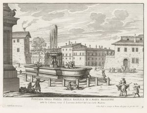 Brunnen auf der Piazza di Santa Maria Maggiore in Rom von Giovanni Battista Falda