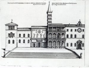 Die Benediktionsloggia der alten Vatikanbasilika