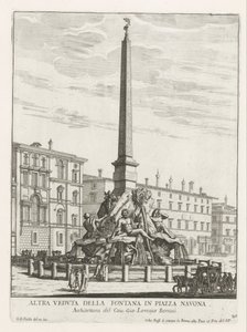 Vierströmebrunnen auf der Piazza Navona in Rom von Giovanni Battista Falda