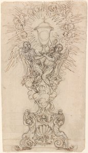 Eine Monstranz mit zwei Engeln, die einen Kelch stützen von Giovanni Battista Foggini