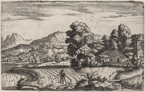 Gebirgige Landschaft mit dem Gleichnis vom Sämann von Giovanni Battista Fontana