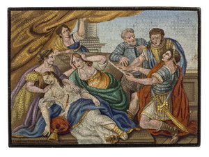 Eine feine italienische Mikromosaik-Plakette von Giovanni Battista Luchini