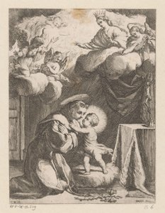 Heiliger Antonius von Padua das Kind anbetend von Giovanni Battista Mercati