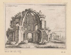 Reste des Tempels der Minerva Medica in einer Landschaft von Giovanni Battista Mercati