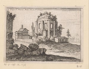 Ruinen des Tempels der Minerva Medica in einer Landschaft