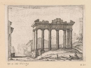 Reste des Saturntempels auf dem Forum Romanum in Rom Verto la Consolatione (Titel auf Objekt) Ansichten von Rom (Serientitel) Alcune vedute et prospettive di luoghi dishabitati di Roma (Serientitel)