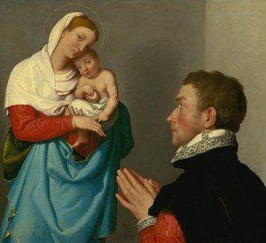 Ein Herr in Anbetung vor der Madonna