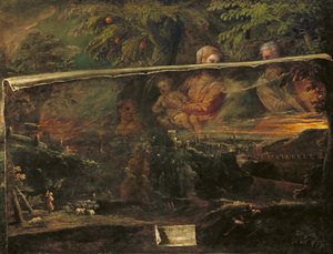 Eine Vision der Heiligen Familie bei Verona, 1581 von Giovanni Battista Moroni