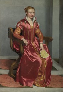 Porträt einer Dame (La Dama in Rosso) von Giovanni Battista Moroni