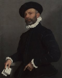 Porträt eines Mannes mit einem Brief LAvvocato, c. 1570 von Giovanni Battista Moroni