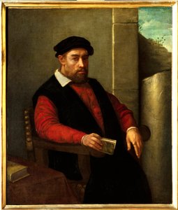Vermutetes Porträt von Francois Rabelais (1494-1553), französischer Schriftsteller und Arzt. Gemälde von Giovanni Battista Moroni (1525-1578) von Giovanni Battista Moroni