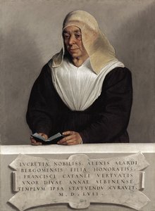 Die Äbtissin Lucrezia Vertova Agliardi, ca. 1557 von Giovanni Battista Moroni