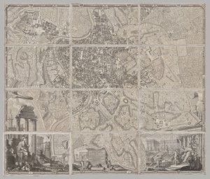 Neue Karte von Rom, herausgegeben von Giambattista Nolli im Jahr 1748, bekannt als La Pianta Grande di Roma