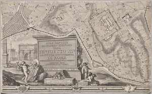 Neue Karte von Rom, herausgegeben von Giambattista Nolli im Jahr 1748, bekannt als La Pianta Grande di Roma