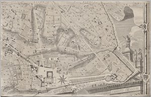 Neue Karte von Rom, herausgegeben von Giambattista Nolli im Jahr 1748, bekannt als La Pianta Grande di Roma