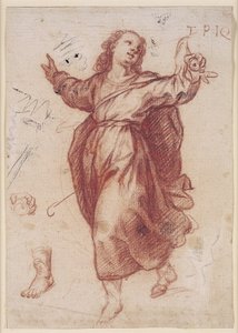 Das Jesuskind und Studien zu seiner linken Hand und seinem linken Fuß