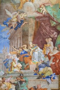 Das Wunder der Ketten im Zentrum der Kassettendecke (Detail)